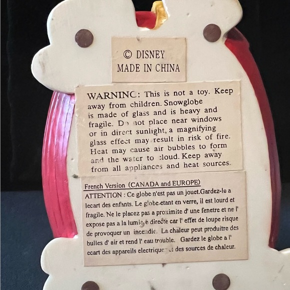 Disney Red and White Snow globePeter Pan and Tinker bell - Picture 7 of 8